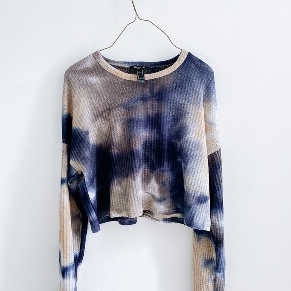 publik Tops - NWOT lightweight  Bleach / Tie Dye Long sleeve top